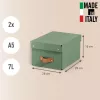 Leitz Caja de almacenamiento con tapa Puro, pequeña, 7 l, cartón 100 % reciclado, pack de 2