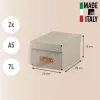 Leitz Puro Caja de almacenamiento con tapa, pequeña, 7L, 100% cartón reciclado, pack de 2