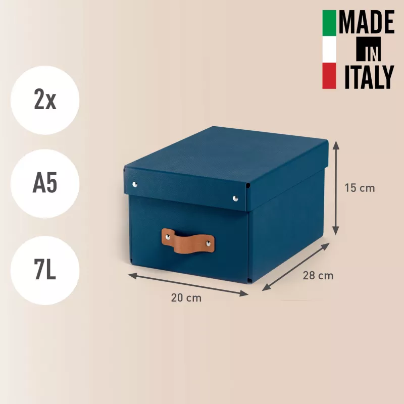 Leitz Caja de almacenamiento con tapa Puro, pequeña, 7 L, cartón 100 % reciclado, pack de 2