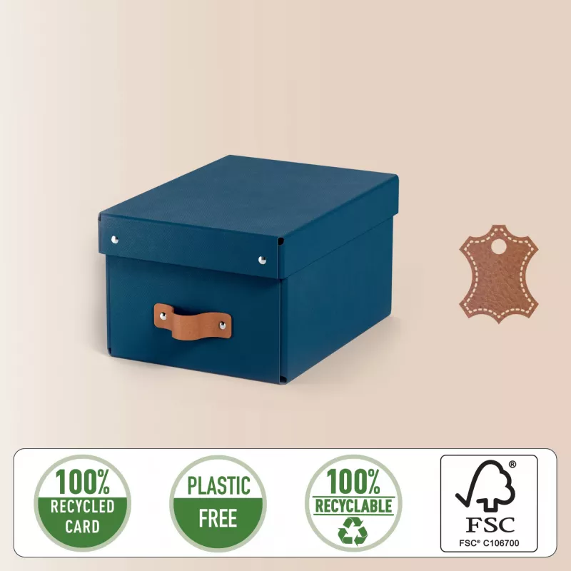 Leitz Caja de almacenamiento con tapa Puro, pequeña, 7 L, cartón 100 % reciclado, pack de 2