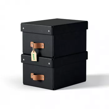 Leitz Puro Caja de almacenamiento con tapa, pequeña, 7L, 100% cartón reciclado, pack de 2