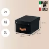 Leitz Puro Caja de almacenamiento con tapa, pequeña, 7L, 100% cartón reciclado, pack de 2