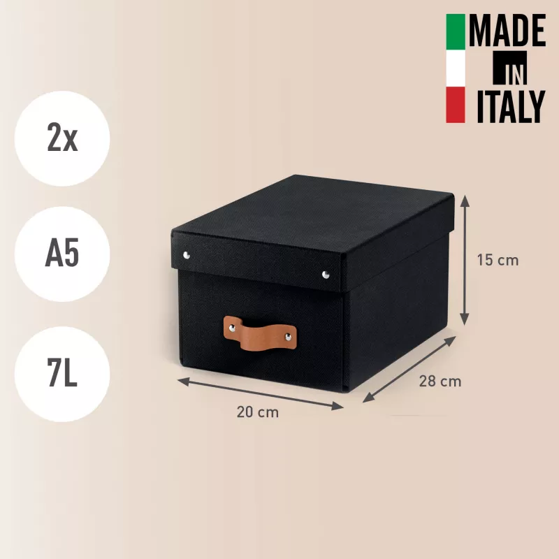 Leitz Puro Caja de almacenamiento con tapa, pequeña, 7L, 100% cartón reciclado, pack de 2