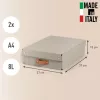 Leitz Puro Caja de almacenamiento con tapa, mediana baja, 8L, 100% cartón reciclado, pack de 2