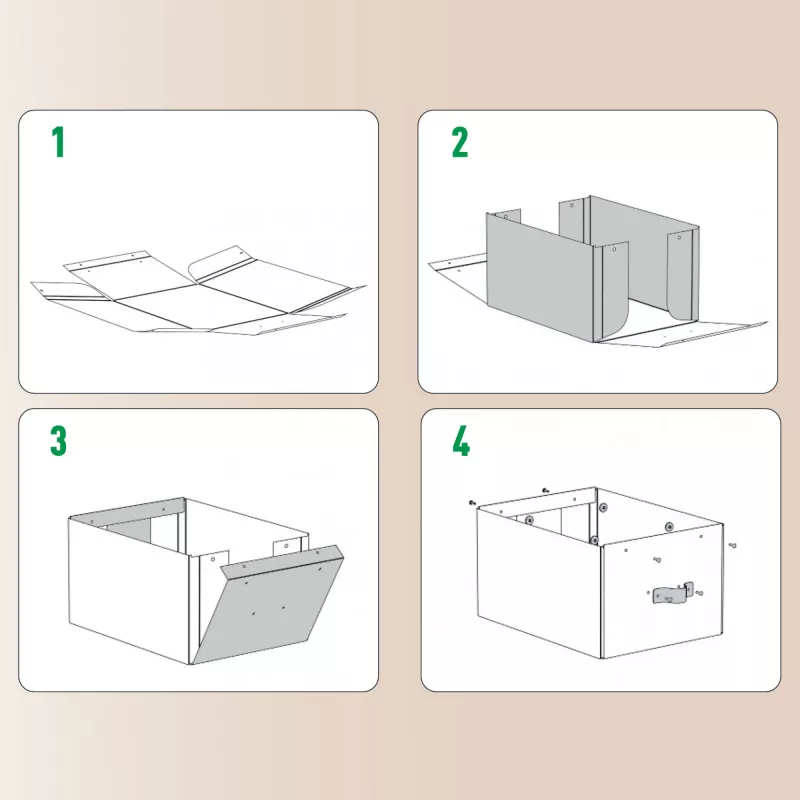Leitz Caja de almacenamiento con tapa Puro, media baja, 8 L, cartón 100 % reciclado, pack de 2