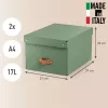 Leitz Caja de almacenamiento con tapa Puro, mediana, 17 L, cartón 100 % reciclado, pack de 2