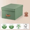 Leitz Caja de almacenamiento con tapa Puro, mediana, 17 L, cartón 100 % reciclado, pack de 2