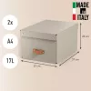 Leitz Caja de almacenamiento con tapa Puro, mediana, 17 l, cartón 100 % reciclado, pack de 2