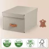 Leitz Caja de almacenamiento con tapa Puro, mediana, 17 l, cartón 100 % reciclado, pack de 2