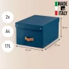 Leitz Caja de almacenamiento con tapa Puro, mediana, 17 L, cartón 100 % reciclado, pack de 2