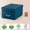 Leitz Caja de almacenamiento con tapa Puro, mediana, 17 L, cartón 100 % reciclado, pack de 2