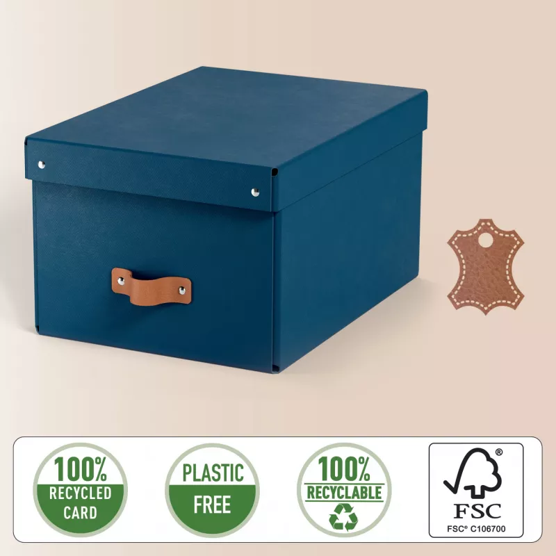 Leitz Caja de almacenamiento con tapa Puro, mediana, 17 L, cartón 100 % reciclado, pack de 2