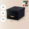 Leitz Caja de almacenamiento con tapa Puro, mediana, 17 l, cartón 100 % reciclado, 2 uds.