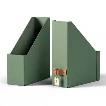 Leitz Archivador de revistas Puro, cartón 100 % reciclado, pack de 2, verde, cartón, 100 mm, 260 mm, 310 mm, 310 g