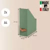 Leitz Archivador de revistas Puro, cartón 100 % reciclado, pack de 2, verde, cartón, 100 mm, 260 mm, 310 mm, 310 g