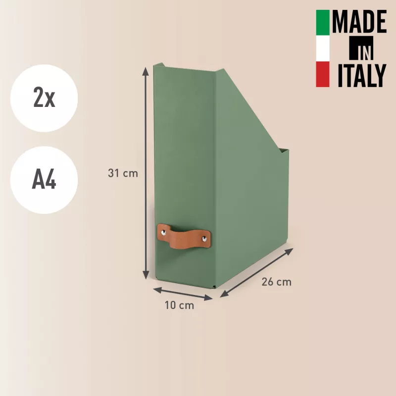 Leitz Archivador de revistas Puro, cartón 100 % reciclado, pack de 2, verde, cartón, 100 mm, 260 mm, 310 mm, 310 g