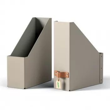 Leitz Archivador de revistas Puro, cartón 100 % reciclado, pack de 2, beige, cartón, 100 mm, 260 mm, 310 mm, 310 g