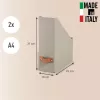 Leitz Archivador de revistas Puro, cartón 100 % reciclado, pack de 2, beige, cartón, 100 mm, 260 mm, 310 mm, 310 g