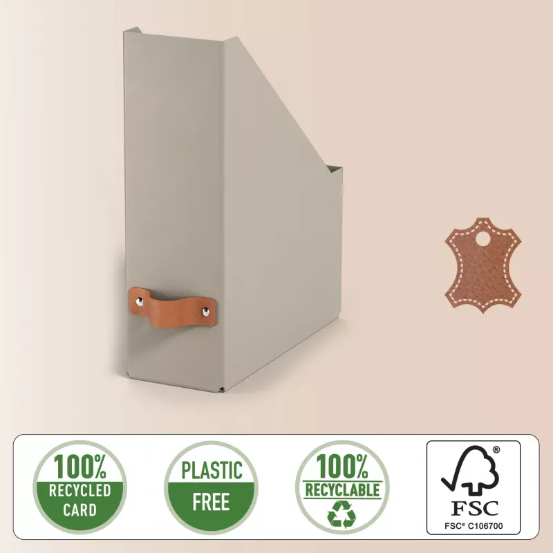 Leitz Archivador de revistas Puro, cartón 100 % reciclado, pack de 2, beige, cartón, 100 mm, 260 mm, 310 mm, 310 g