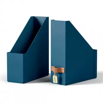 Leitz Archivador de revistas Puro, cartón 100 % reciclado, pack de 2, azul, cartón, 100 mm, 260 mm, 310 mm, 310 g