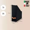 Leitz Archivador de revistas Puro, cartón 100 % reciclado, pack de 2, negro, cartón, 100 mm, 260 mm, 310 mm, 310 g