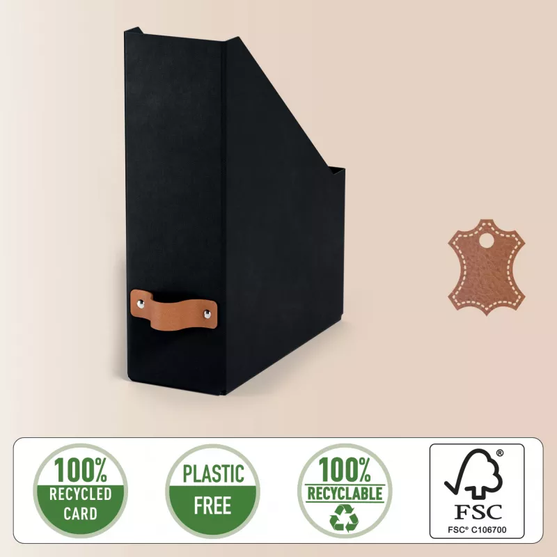 Leitz Archivador de revistas Puro, cartón 100 % reciclado, pack de 2, negro, cartón, 100 mm, 260 mm, 310 mm, 310 g