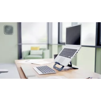 Leitz Soporte para portátil ajustable en altura Ergo Aluminium Ultra-Flat, brazo para portátil y tablet, gris oscuro, aluminio, 25,4 cm (10 inch), 43,2 cm (17 inch), 25,4 cm (10 inch)