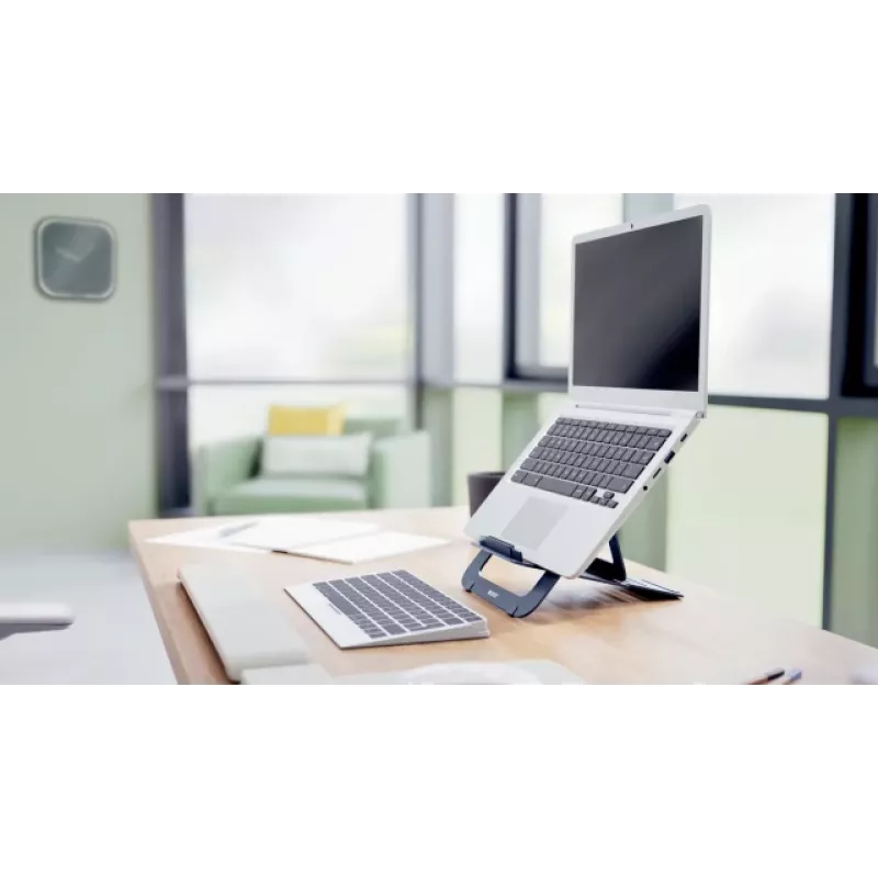 Leitz Soporte para portátil ajustable en altura Ergo Aluminium Ultra-Flat, brazo para portátil y tablet, gris oscuro, aluminio, 25,4 cm (10 inch), 43,2 cm (17 inch), 25,4 cm (10 inch)