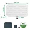 Leitz Organizador de escritorio con panel perforado Ergo Small, 42x25 cm, MDF, plástico reciclado, caucho, blanco, montaje con abrazadera, Letter, papel, imagen, 450 x 61 x 330 mm, 450 mm