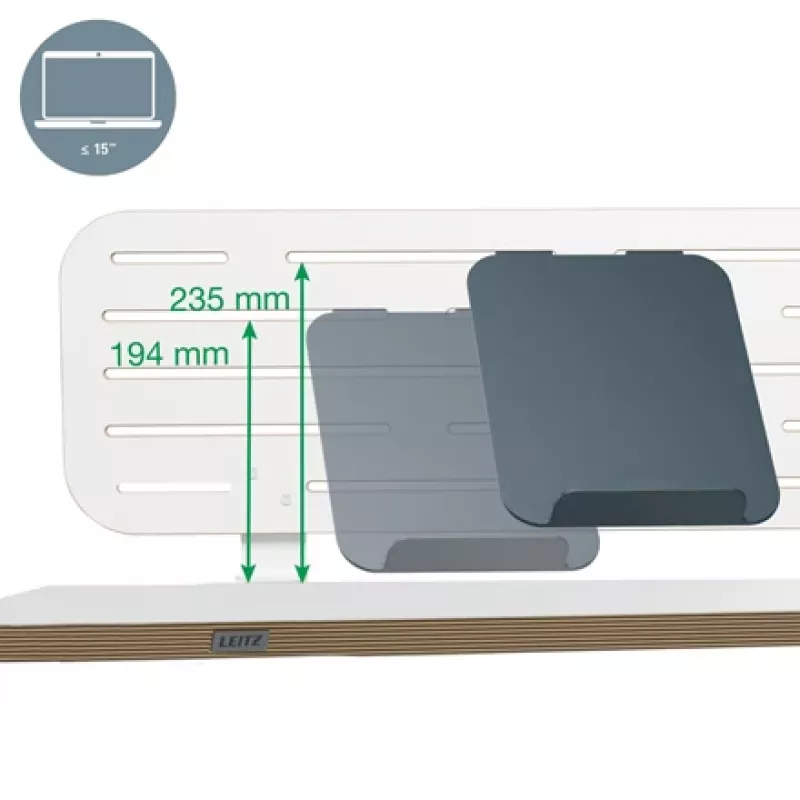 Leitz Organizador de escritorio con panel perforado Ergo con soporte para portátil, 80x25 cm