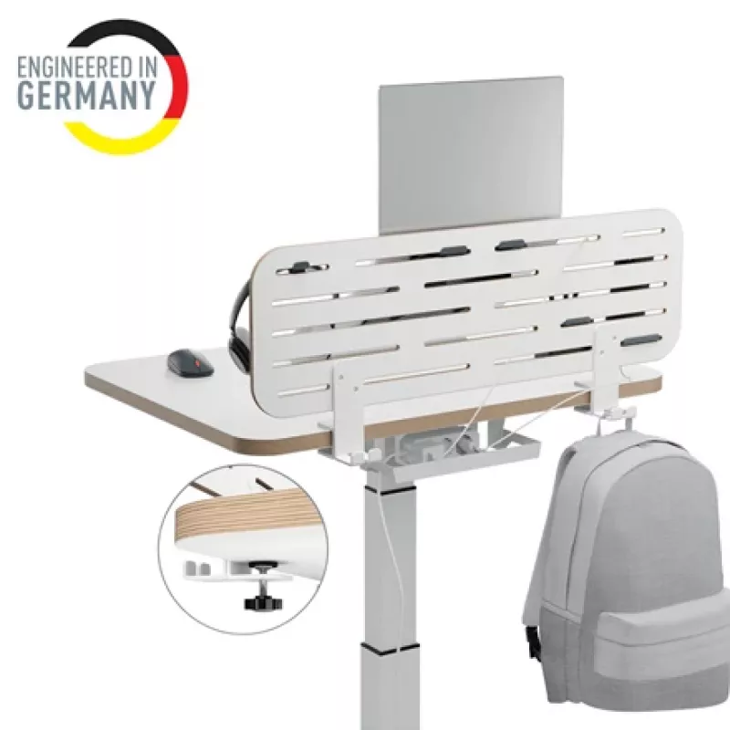Leitz Organizador de escritorio con panel perforado Ergo con soporte para portátil, 80x25 cm