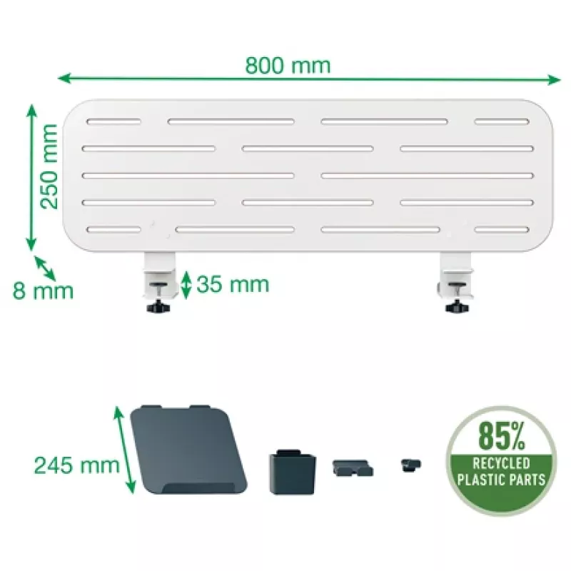 Leitz Organizador de escritorio con panel perforado Ergo con soporte para portátil, 80x25 cm
