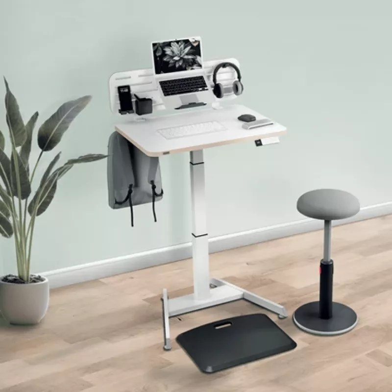 Leitz Organizador de escritorio con panel perforado Ergo con soporte para portátil, 80x25 cm