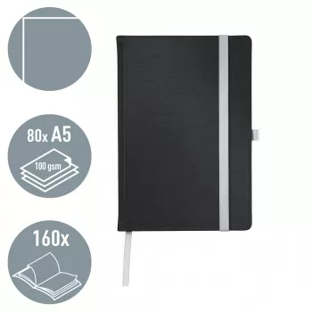 Leitz Style cuaderno A5 liso con tapa dura, monocromático, negro, A5, 80 hojas, 100 g/m², tapa dura