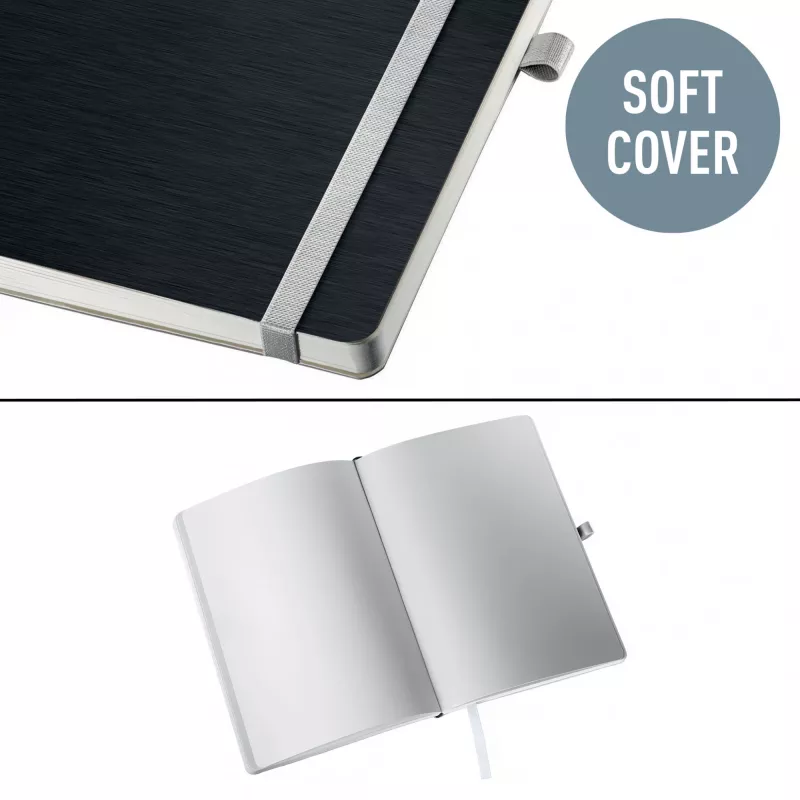 Leitz Style cuaderno A5 liso con tapa blanda, monocromático, negro, A5, 80 hojas, 100 g/m², tapa blanda