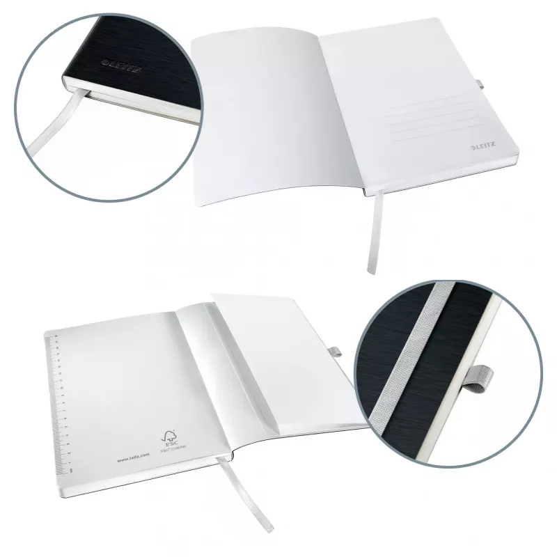 Leitz Style cuaderno A5 liso con tapa blanda, monocromático, negro, A5, 80 hojas, 100 g/m², tapa blanda