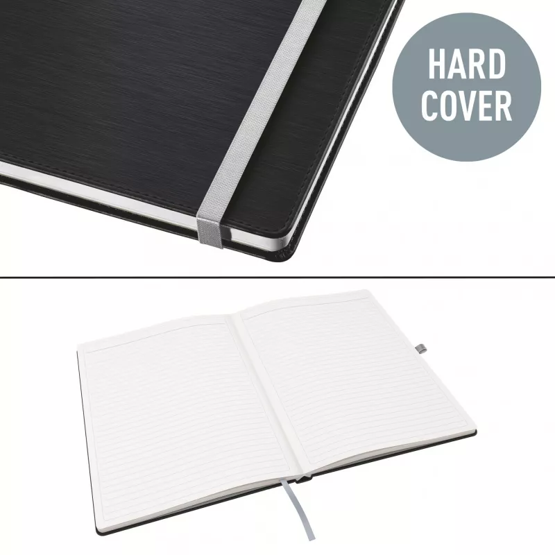 Leitz Style cuaderno A4 rayado con tapa dura, monocromático, negro, A4, 80 hojas, 100 g/m², papel rayado