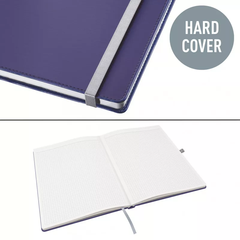 Leitz Style cuaderno A4 cuadriculado con tapa dura, monocromático, azul, A4, 80 hojas, 100 g/m², papel cuadriculado