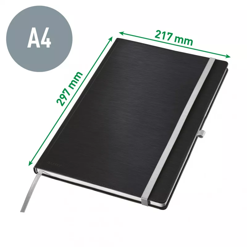 Leitz Style cuaderno A4 cuadriculado con tapa dura, monocromático, azul, A4, 80 hojas, 100 g/m², papel cuadriculado