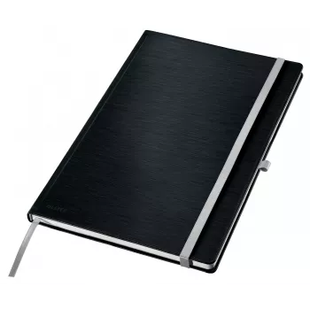 Leitz Style cuaderno A4 cuadriculado con tapa dura, monocromático, negro, A4, 80 hojas, 100 g/m², papel cuadriculado