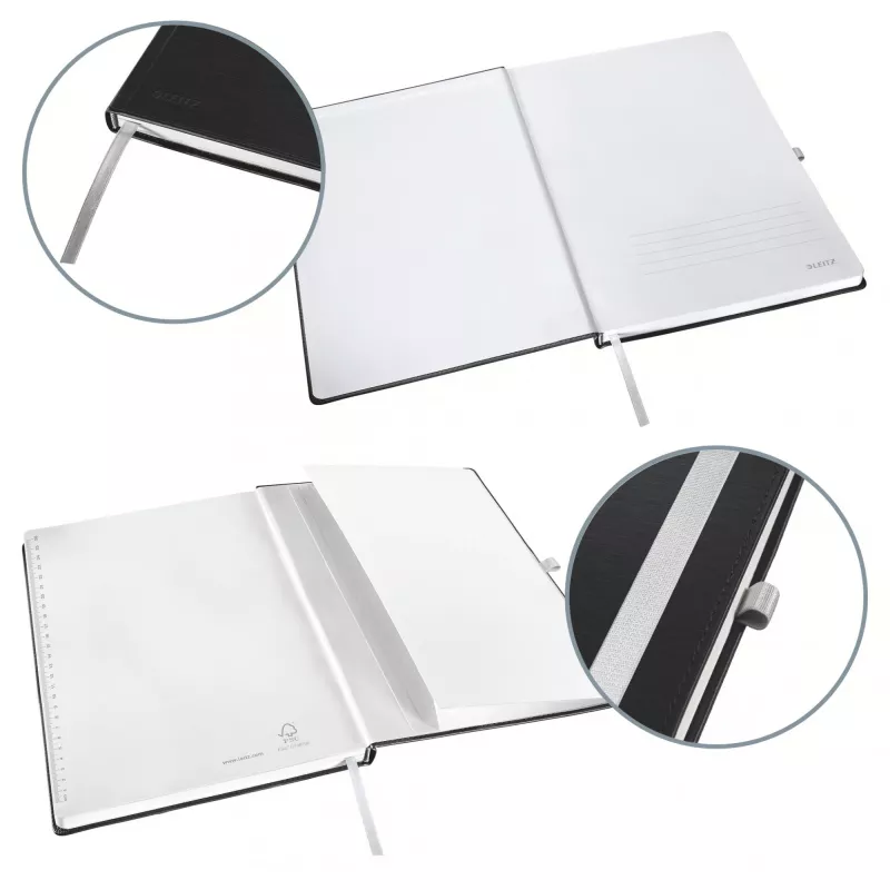 Leitz Style cuaderno A5 rayado con tapa dura, monocromático, negro, A5, 80 hojas, 100 g/m², papel rayado