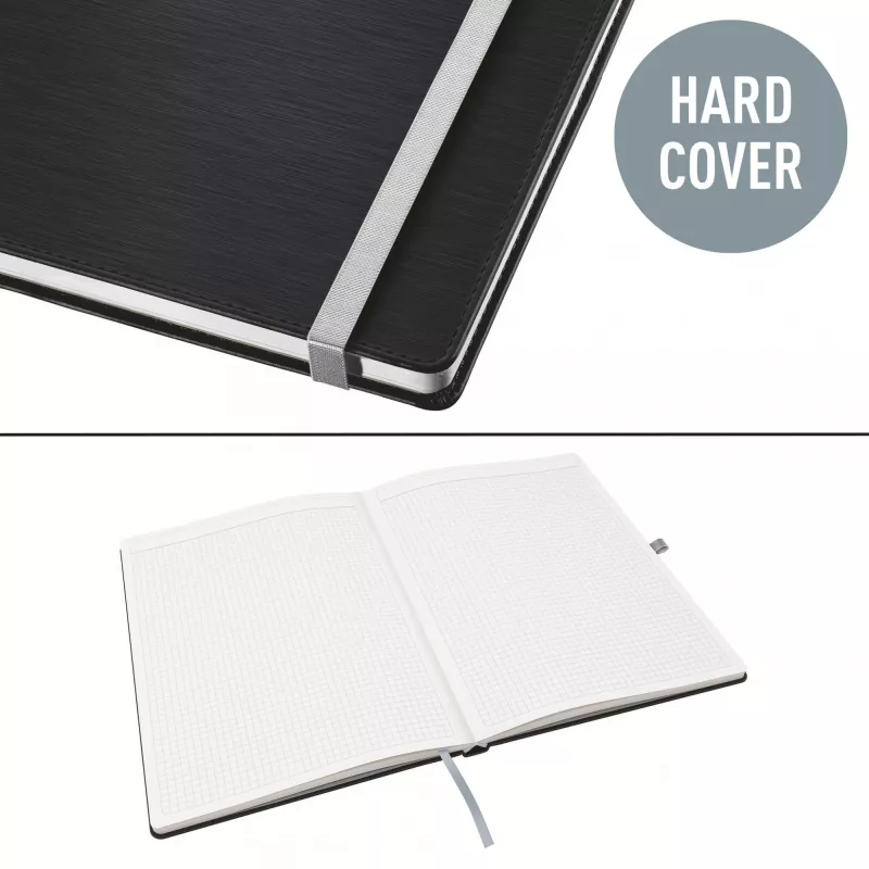 Leitz Style cuaderno A5 cuadriculado con tapa dura, monocromático, negro, A5, 80 hojas, 100 g/m², papel cuadriculado