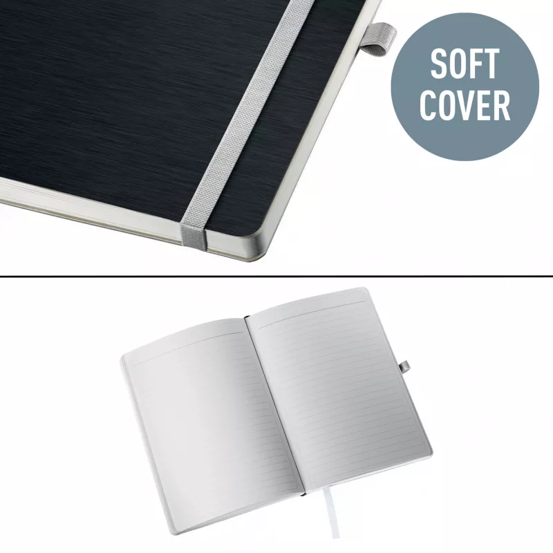 Leitz Style cuaderno A5 rayado con tapa blanda, monocromático, negro, A5, 80 hojas, 100 g/m², papel rayado