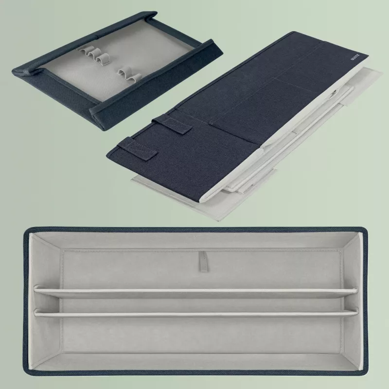 Leitz Fabric bolsa de trabajo Hot Desking con tapa, bolsa de almacenamiento, gris, rectangular, tela, monocromático, unisex