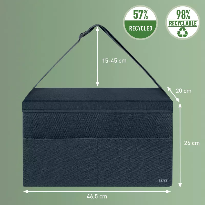 Leitz Fabric bolsa de trabajo Hot Desking con tapa, bolsa de almacenamiento, gris, rectangular, tela, monocromático, unisex