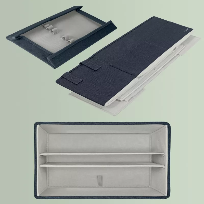Leitz Fabric bolsa de trabajo compacta Hot Desking con tapa, bolsa de almacenamiento, gris, rectangular, tela, monocromático, adulto