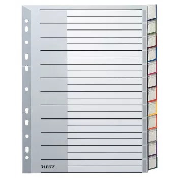 Leitz 12740000 índice de pestañas en blanco de cartón gris, blanco
