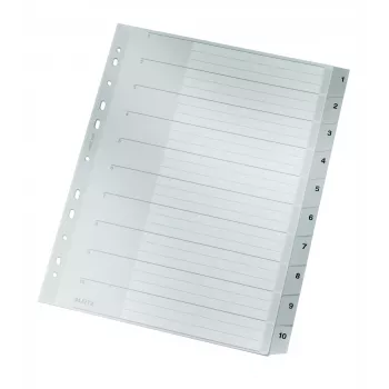 Leitz 12800000 índice de pestañas numérico de cartón gris