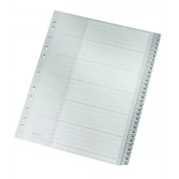 Leitz 12810000 índice de pestañas numérico de cartón gris
