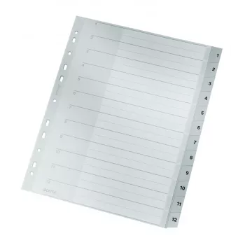 Leitz 12820000 índice de pestañas numérico de cartón gris